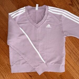 Adidas Kids' Lilac Sweatshirt with White Stripes